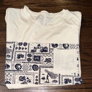 Patagonia White Tee with Black Graphic Design